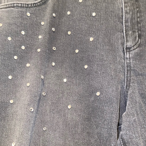 MOVING SALE Inc. Black straight jeans with rhinestones - Picture 2 of 6